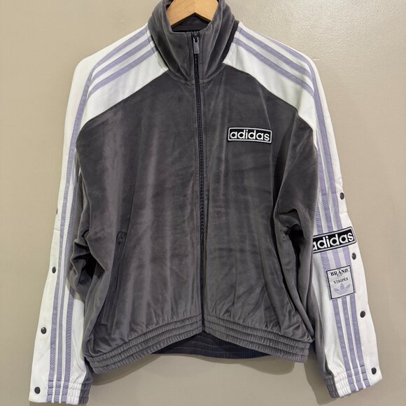 Adidas Originals Adibreak Velour TT Track Top Jacket Breakaway Womens M IW5585 - Picture 2 of 11